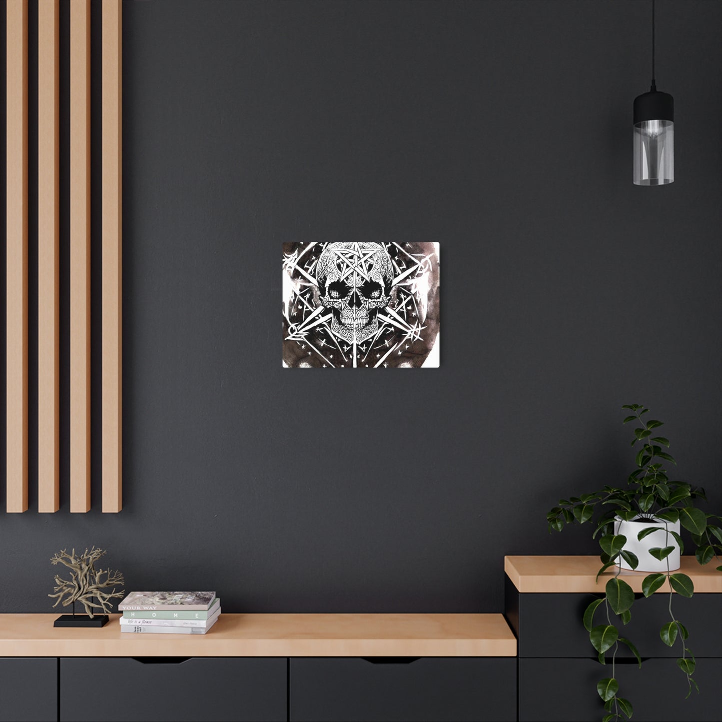 Pentagram Skull Metal Art Sign