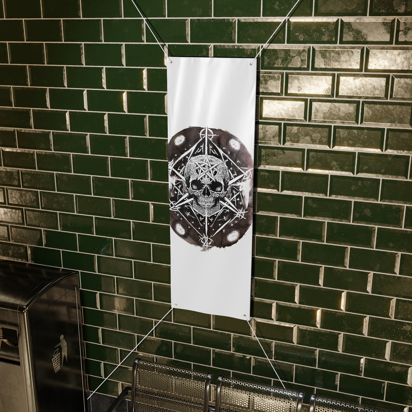 Pentagram Skull Matte Banner