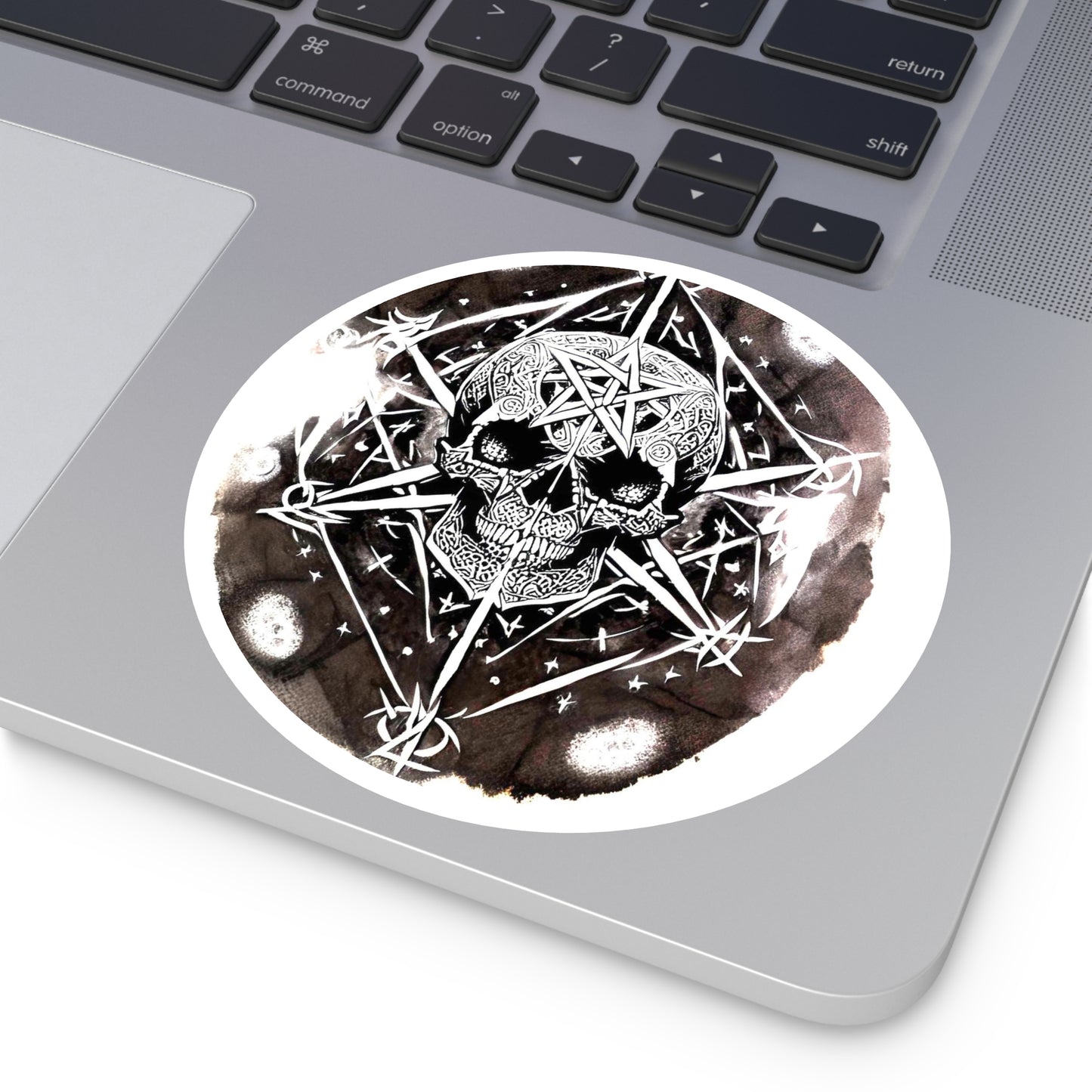 Pentagram Skull Round Stickers, Indoor\Outdoor