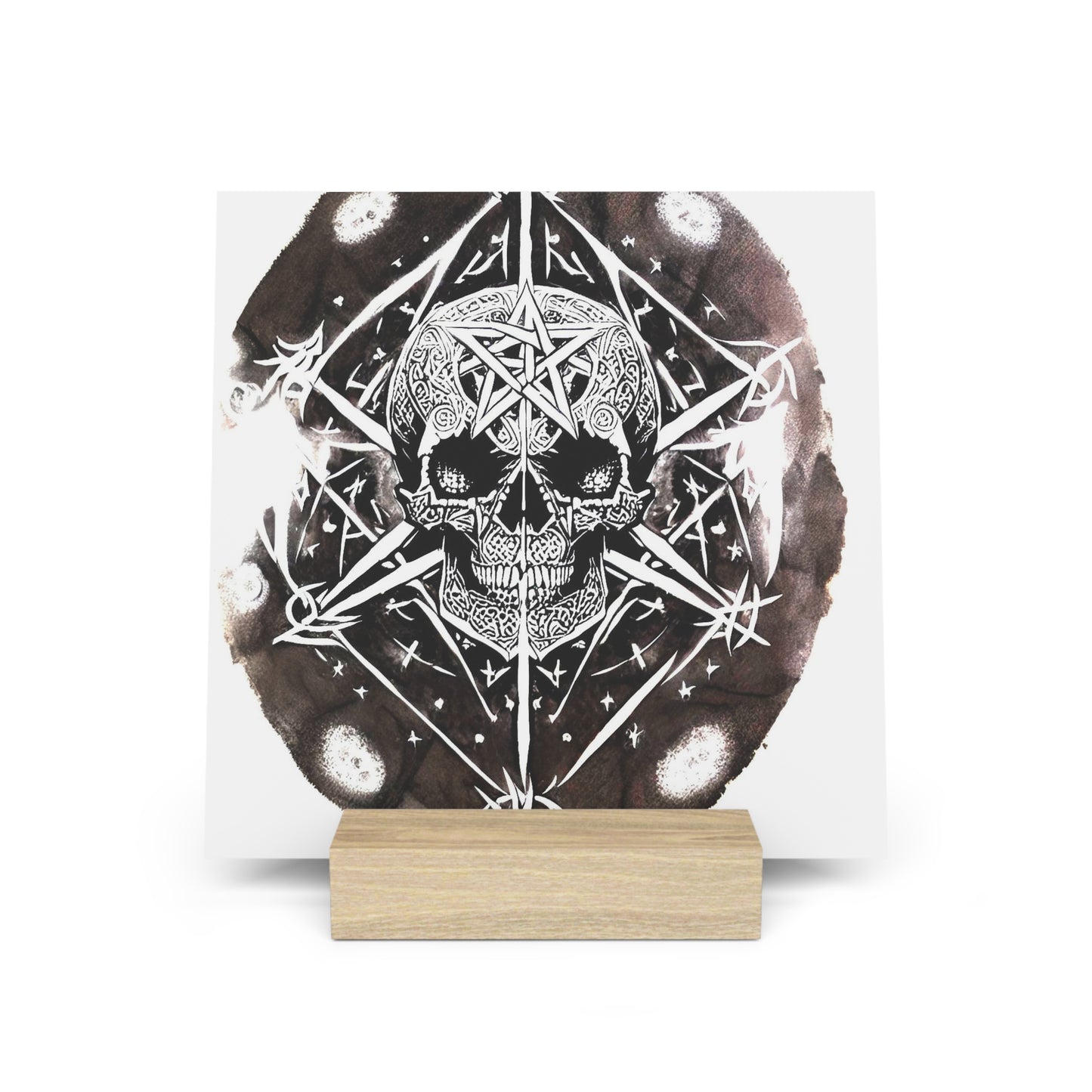 Pentagram Skull Gallery Board with Stand