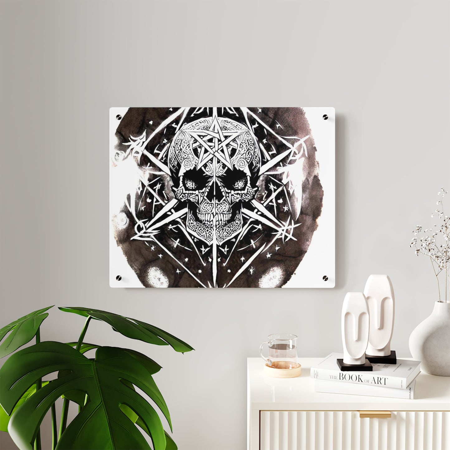 Pentagram Skull Acrylic Wall Art Panels