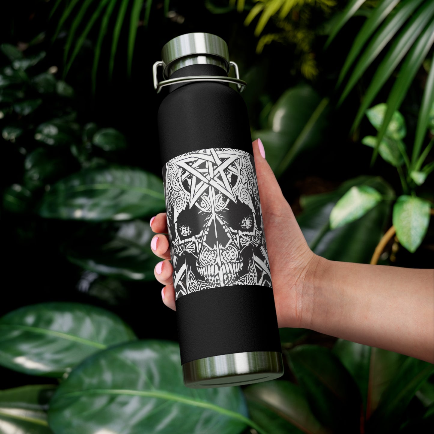 Pentagram Skull Copper Vacuum Insulated Bottle, 22oz