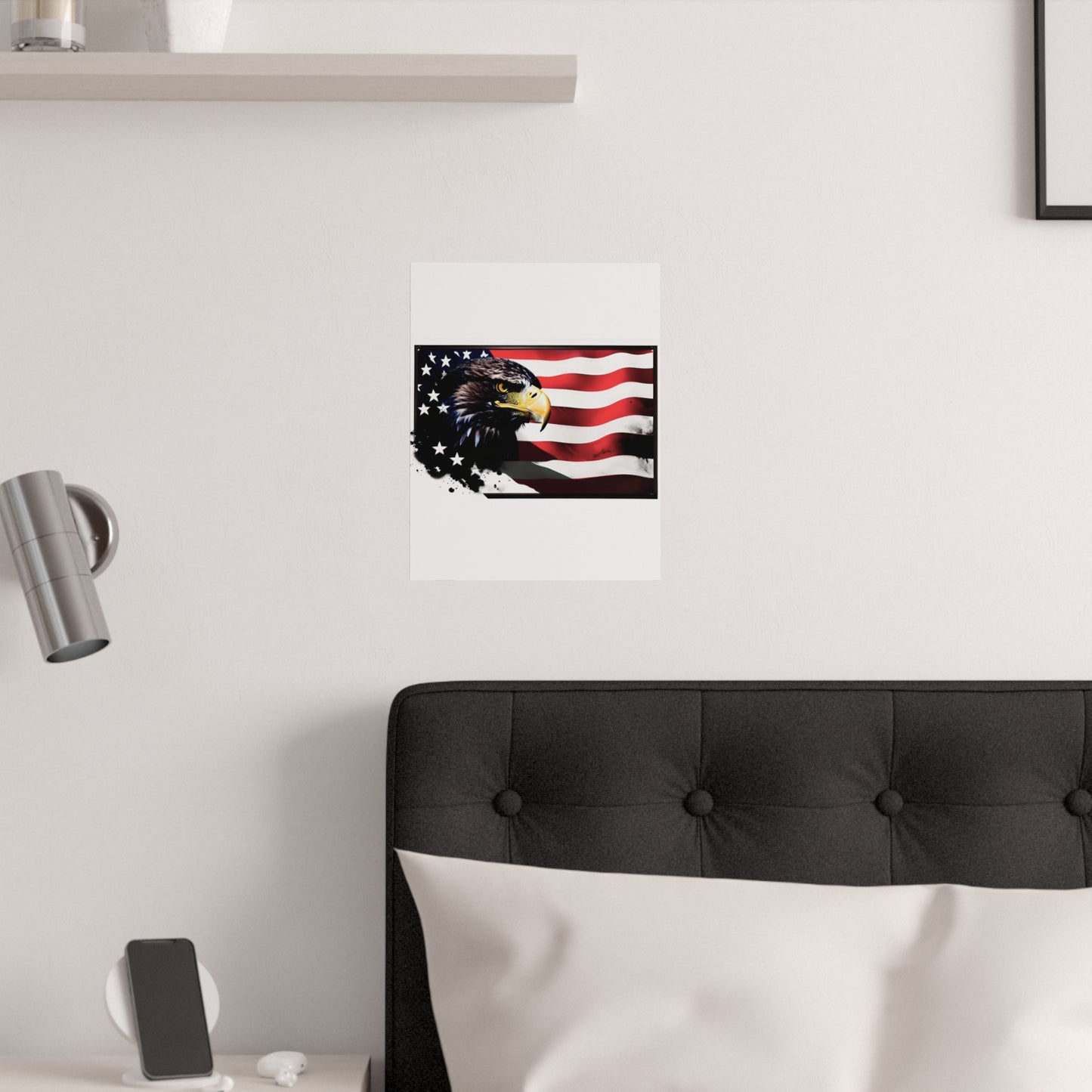 Eagle and flag Satin Posters (210gsm)