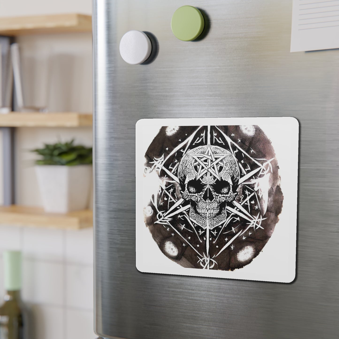 Pentagram Skull Die-Cut Magnets