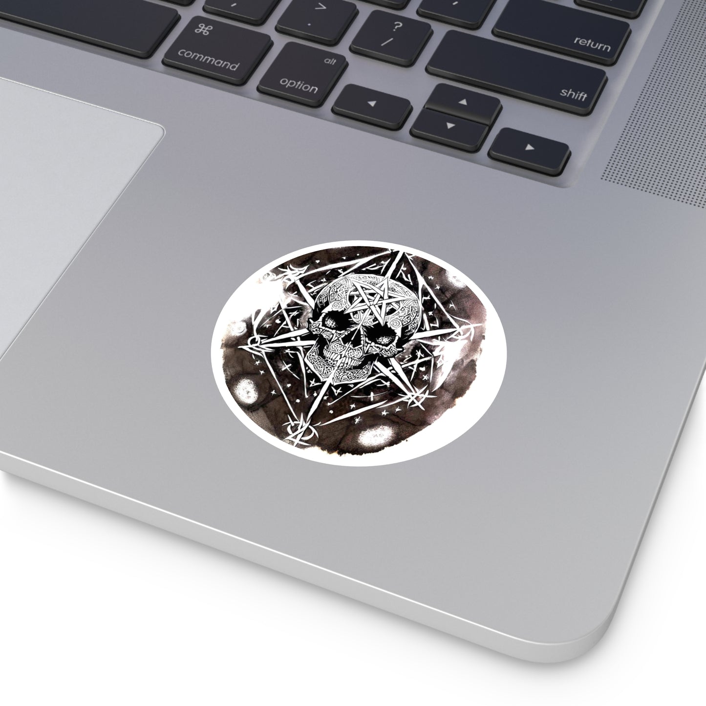 Pentagram Skull Round Stickers, Indoor\Outdoor