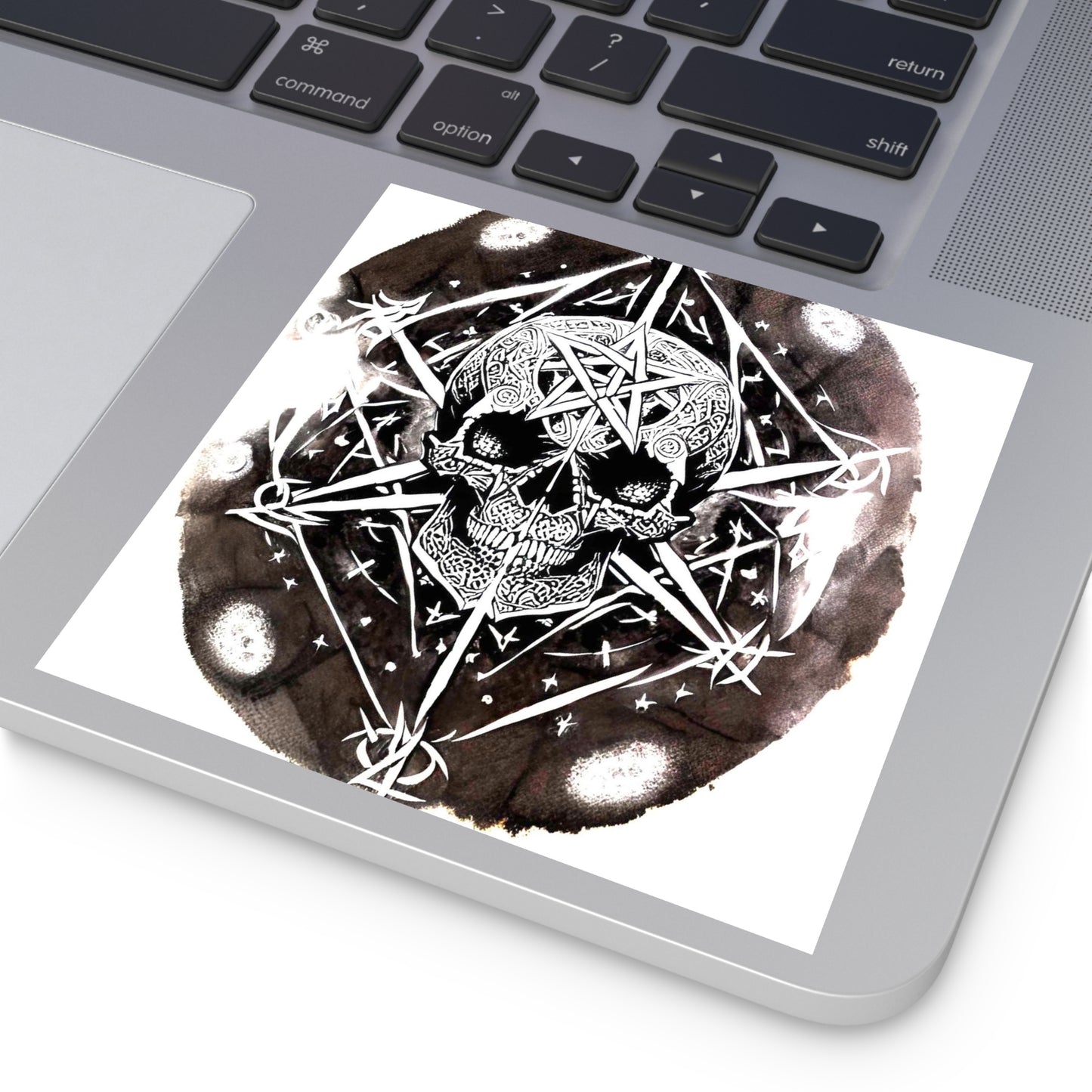 Pentagram Skull Square Stickers, Indoor\Outdoor