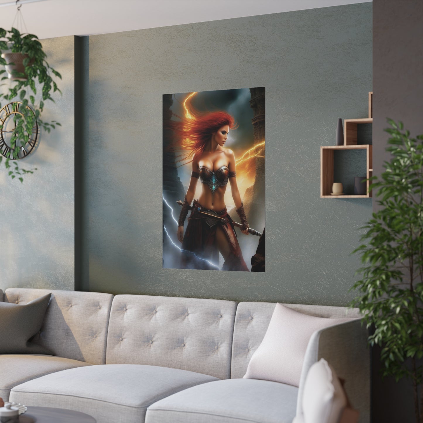 Lighting winged Warrior Satin Posters (210gsm)