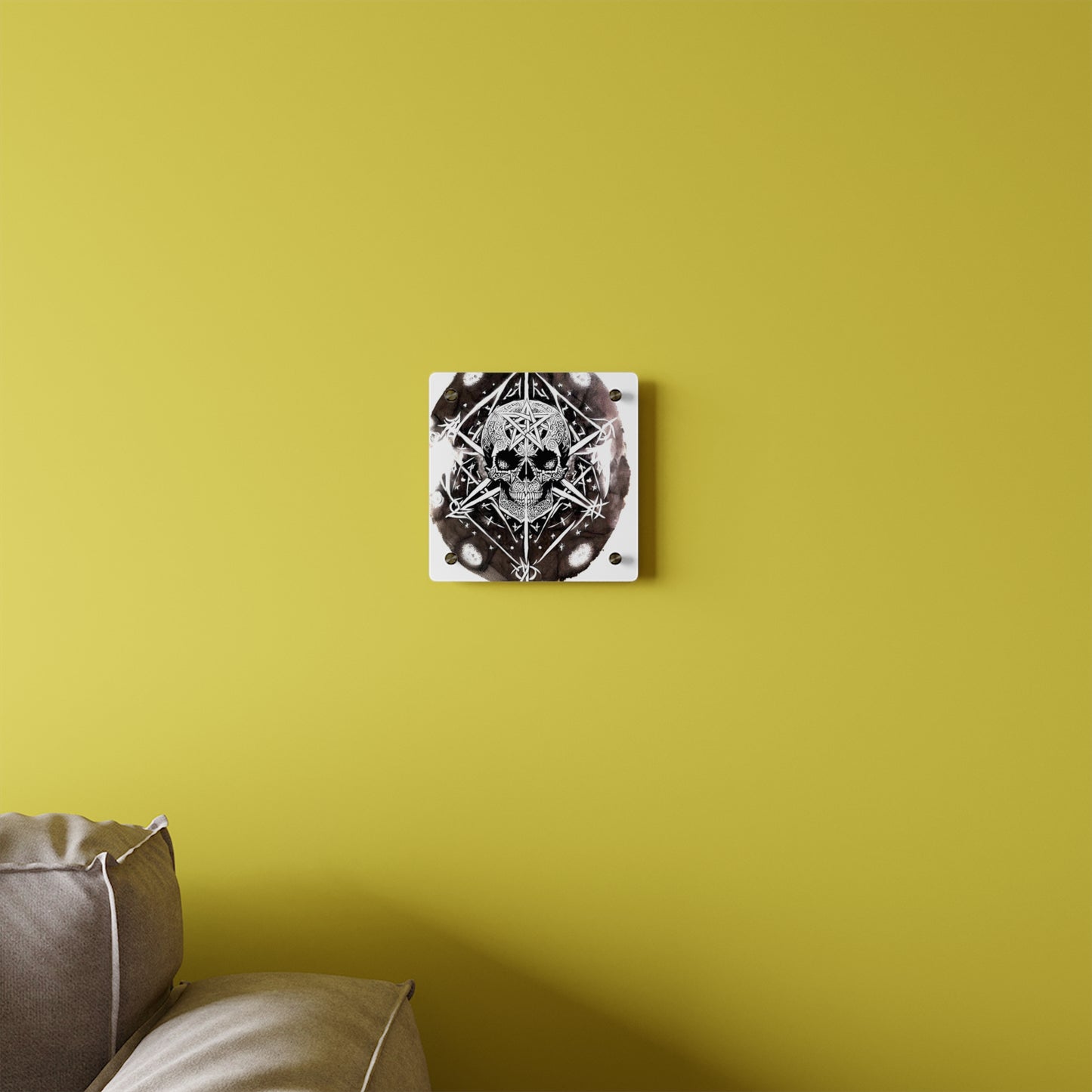 Pentagram Skull Acrylic Wall Art Panels