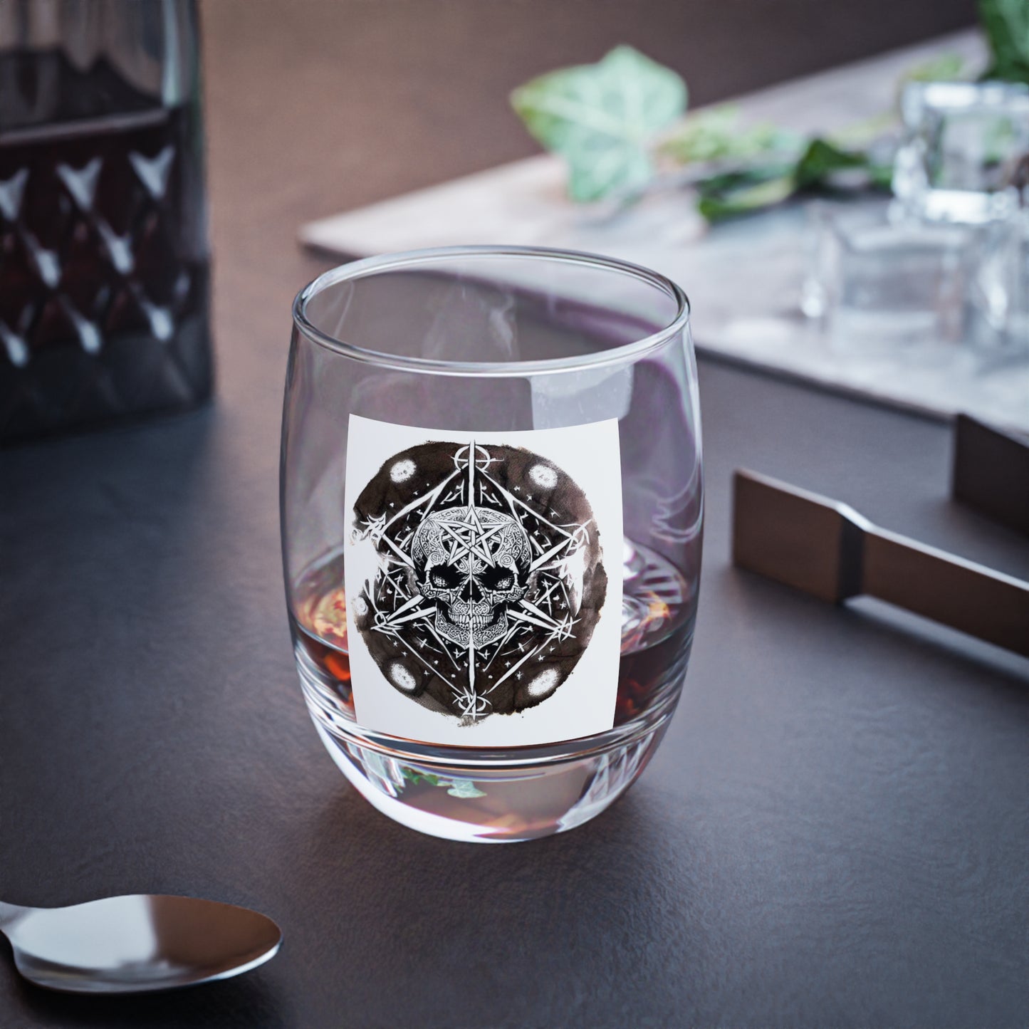 Pentagram Skull Whiskey Glass