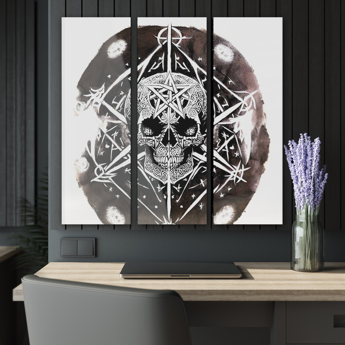 Pentagram Skull Acrylic Prints (Triptych)