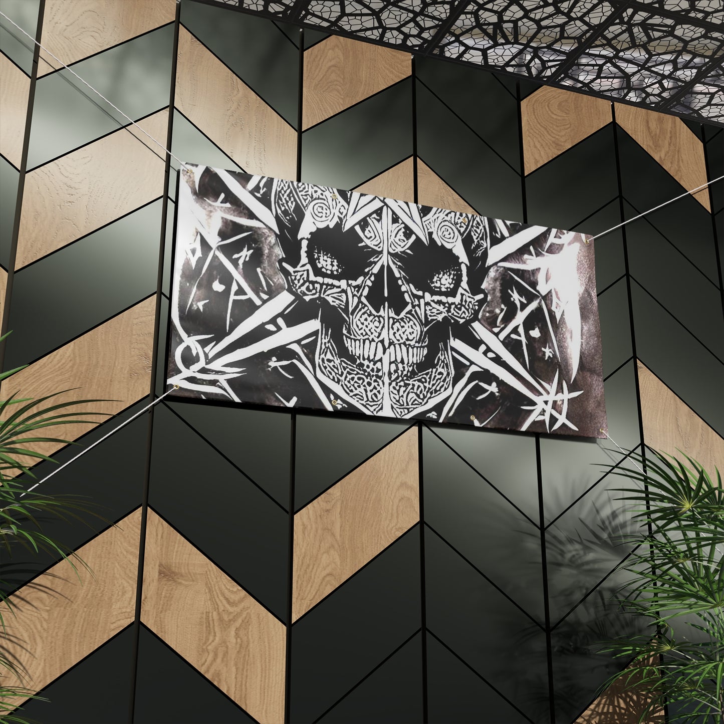 Pentagram Skull Matte Banner