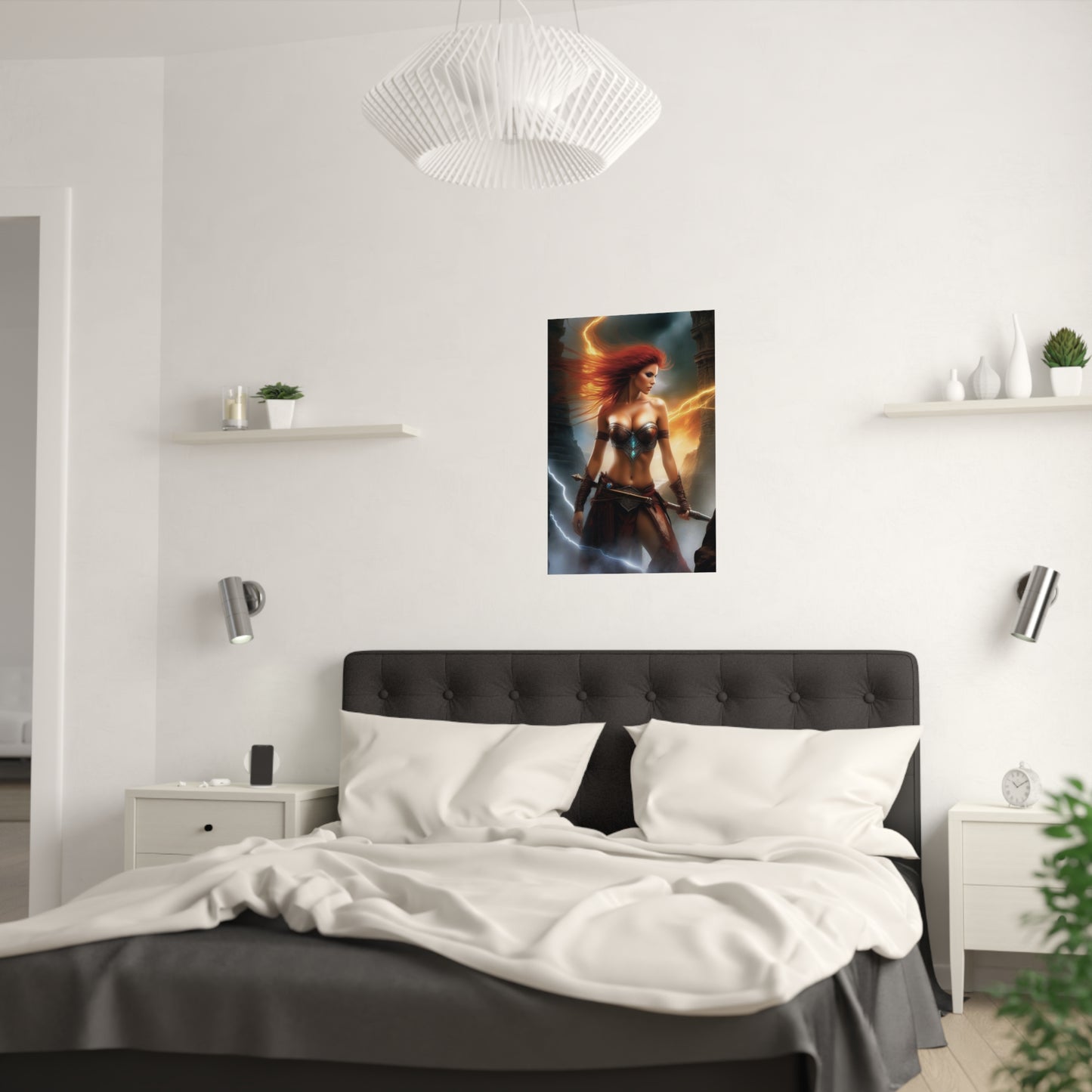 Lighting winged Warrior Satin Posters (210gsm)