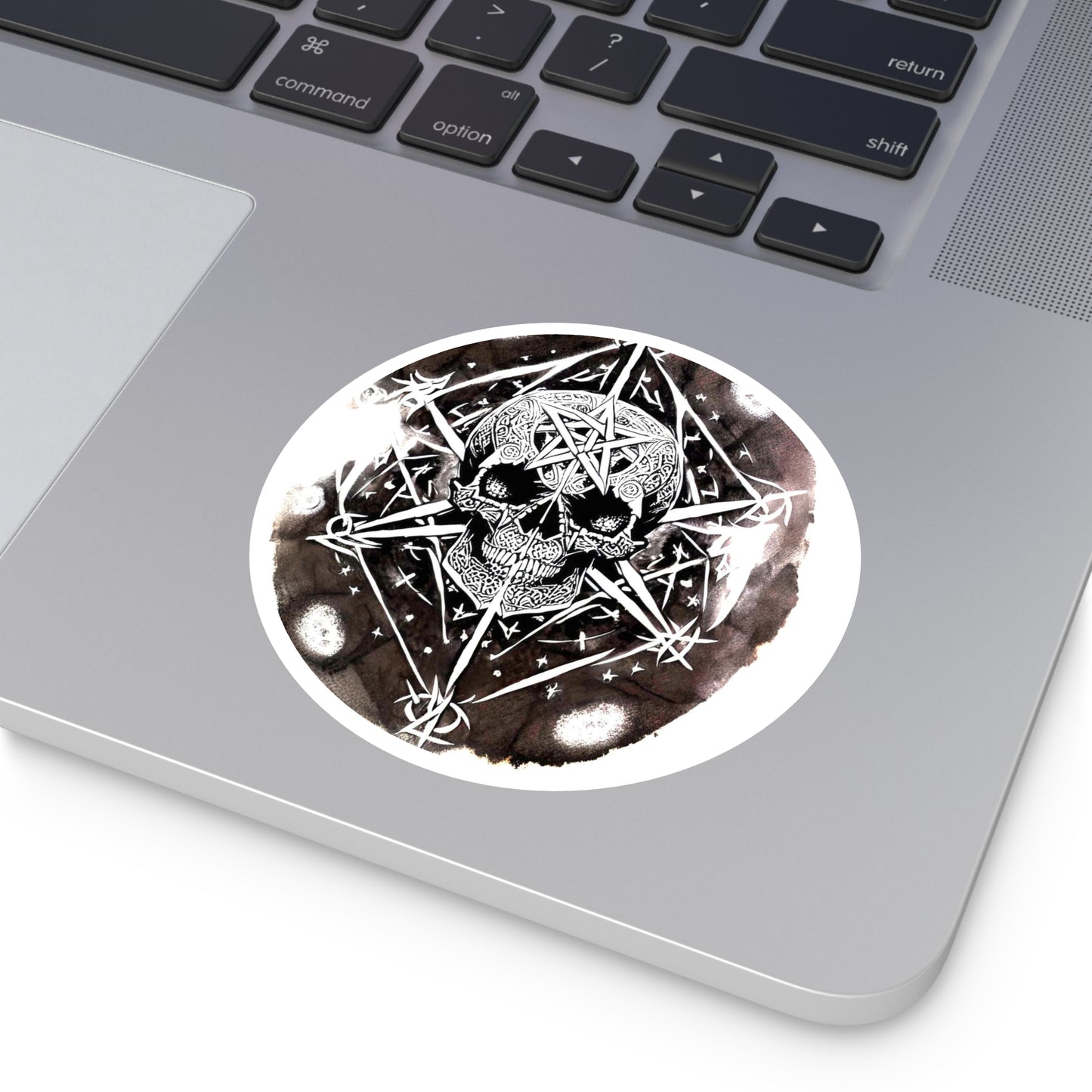 Pentagram Skull Round Stickers, Indoor\Outdoor