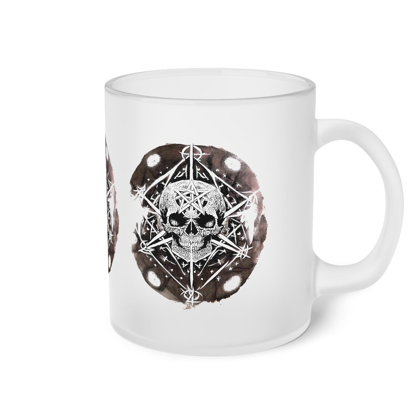 Pentagram Skull Frosted Glass Mug