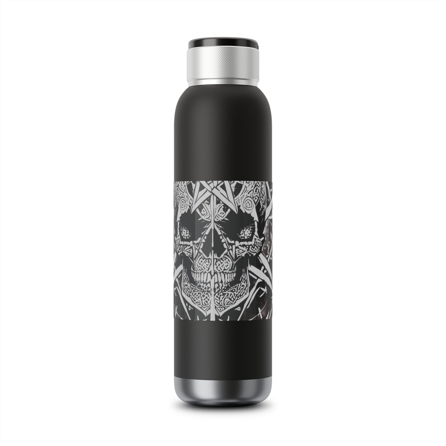 Pentagram Skull Soundwave Copper Vacuum Audio Bottle 22oz