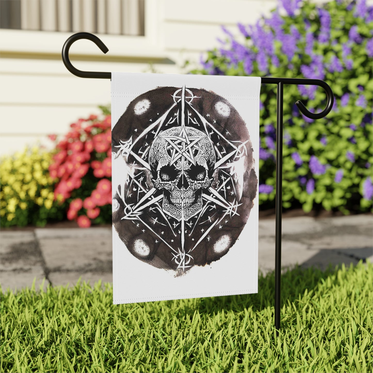 Pentagram Skull Garden & House Banner