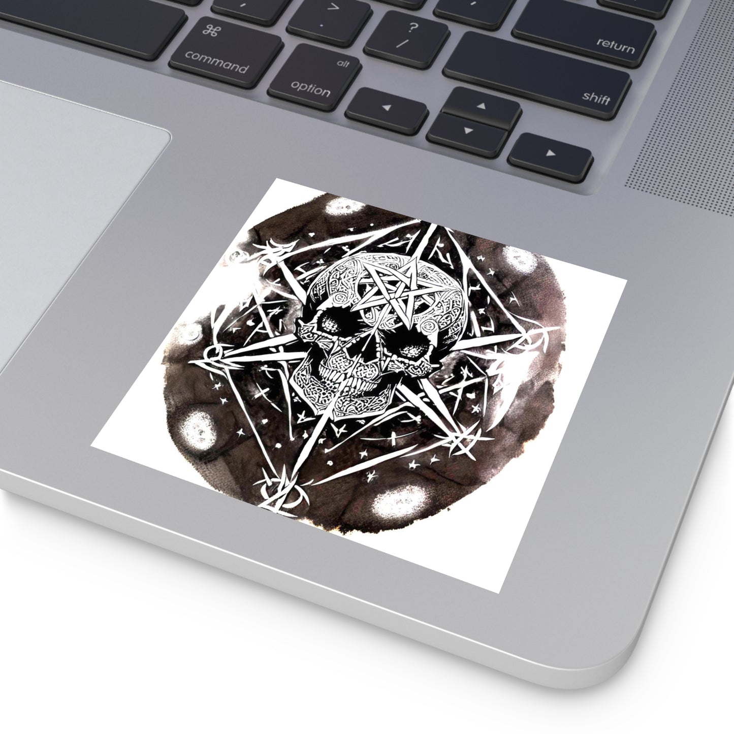 Pentagram Skull Square Stickers, Indoor\Outdoor