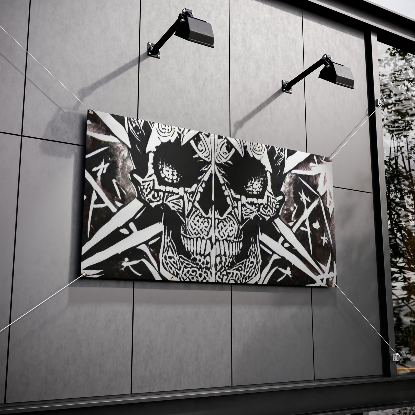 Pentagram Skull Vinyl Banners