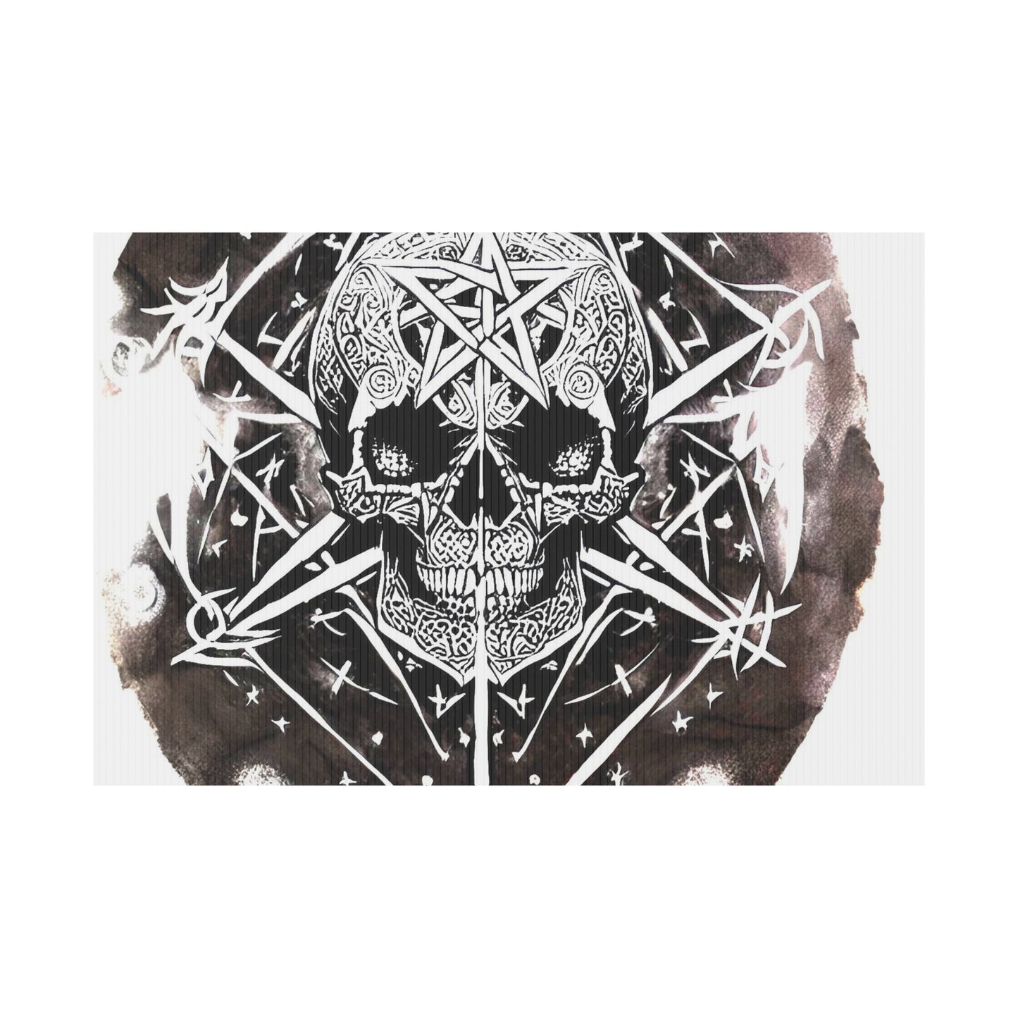 Pentagram Skull Plastic Yard Sign