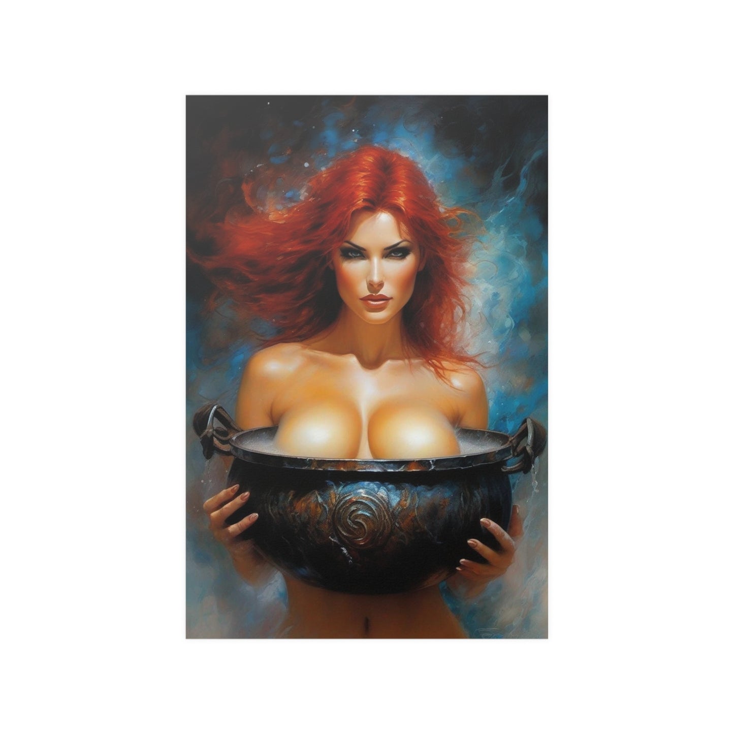 Redhead Bathing the Tatas Satin Posters (210gsm)