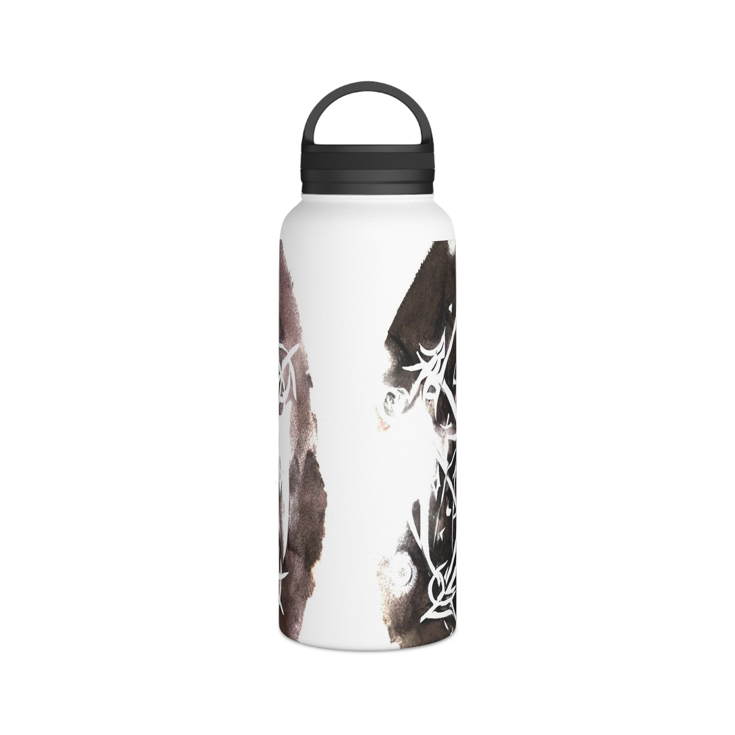 Pentagram Skull Stainless Steel Water Bottle, Handle Lid