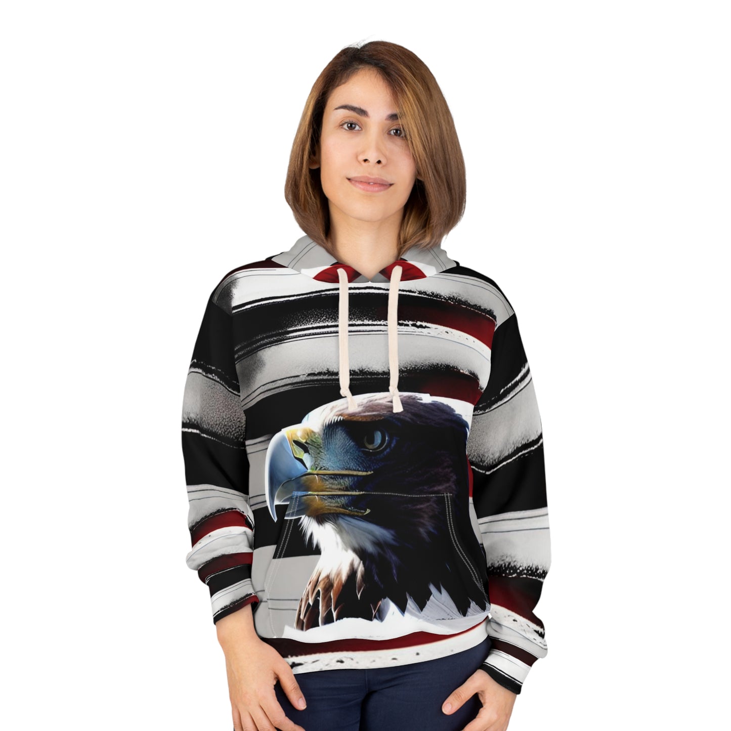 Eagle and Flag Unisex Pullover Hoodie (AOP)