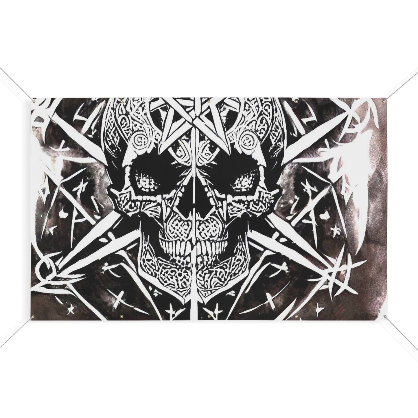 Pentagram Skull Matte Banner