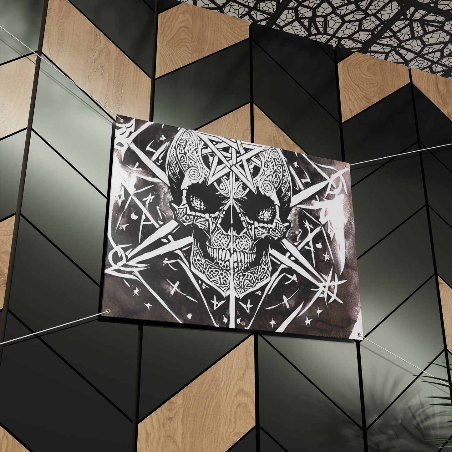 Pentagram Skull Matte Banner