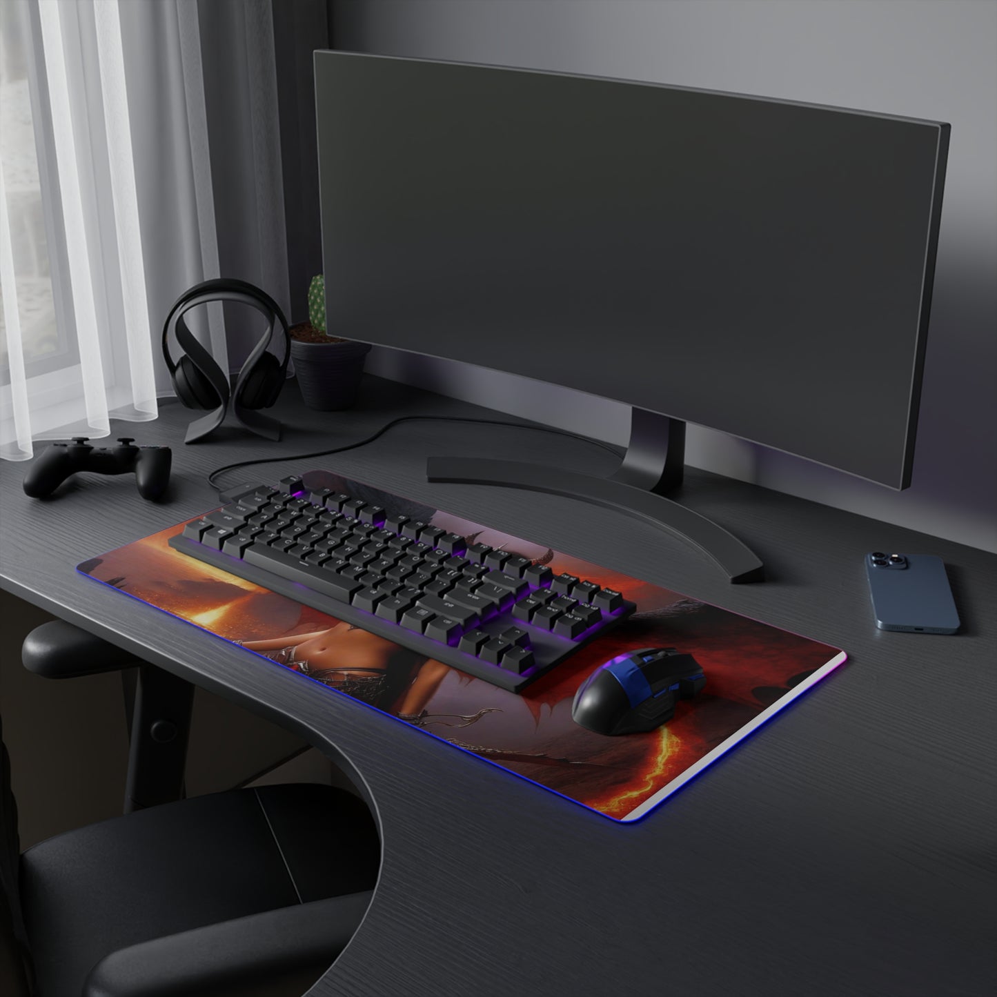 Demon Queen LED Gaming Mouse Pad