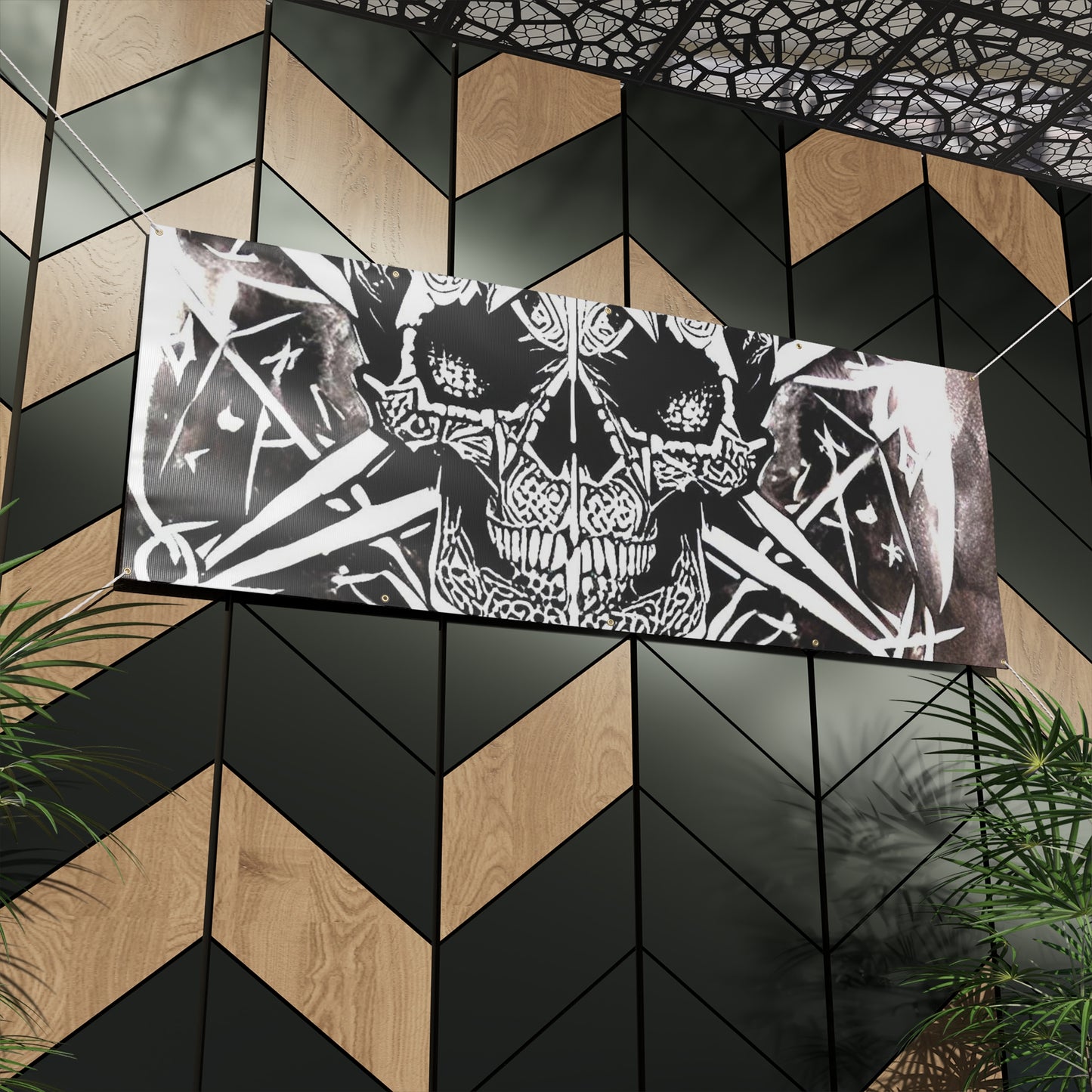 Pentagram Skull Matte Banner