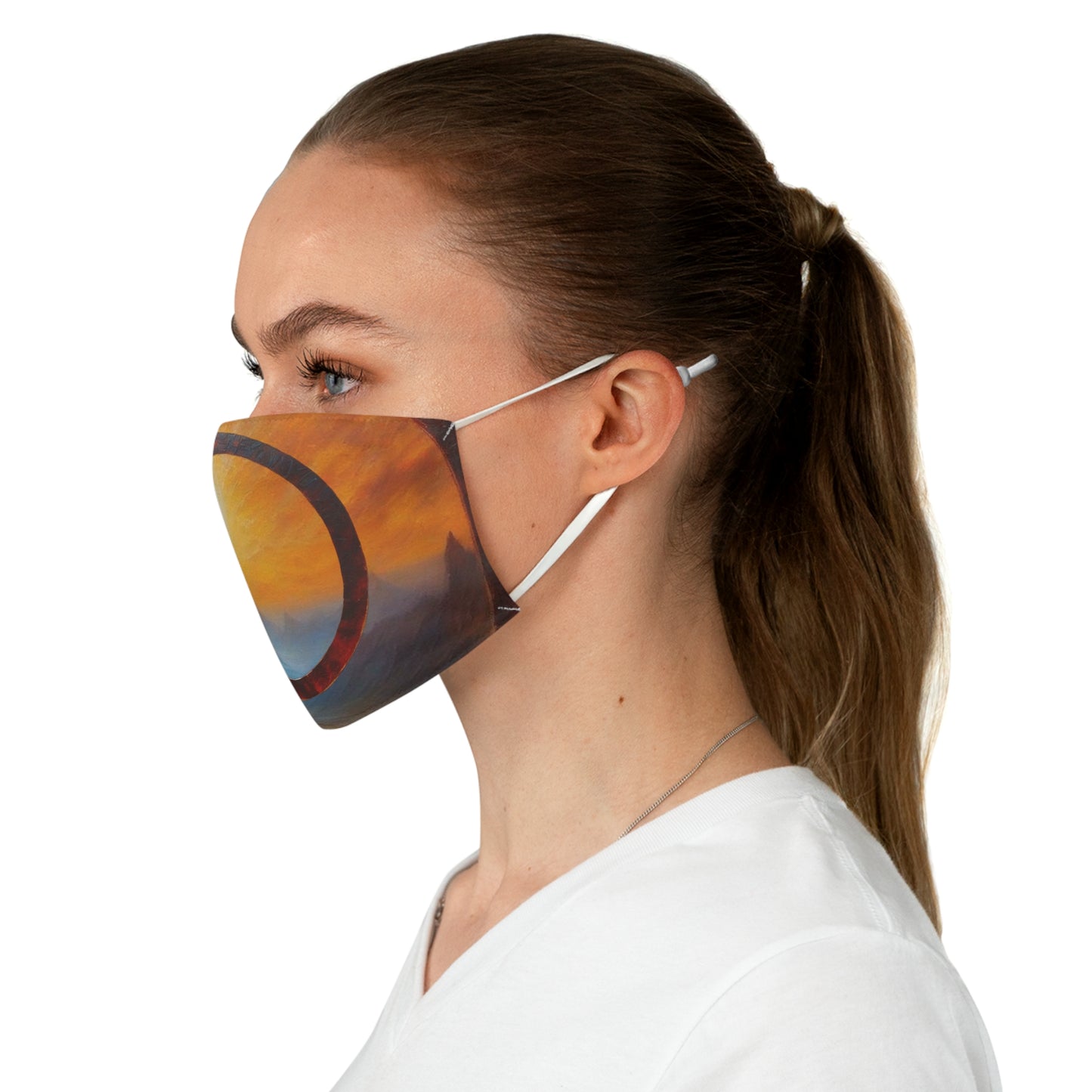 O Ring sunset Fabric Face Mask