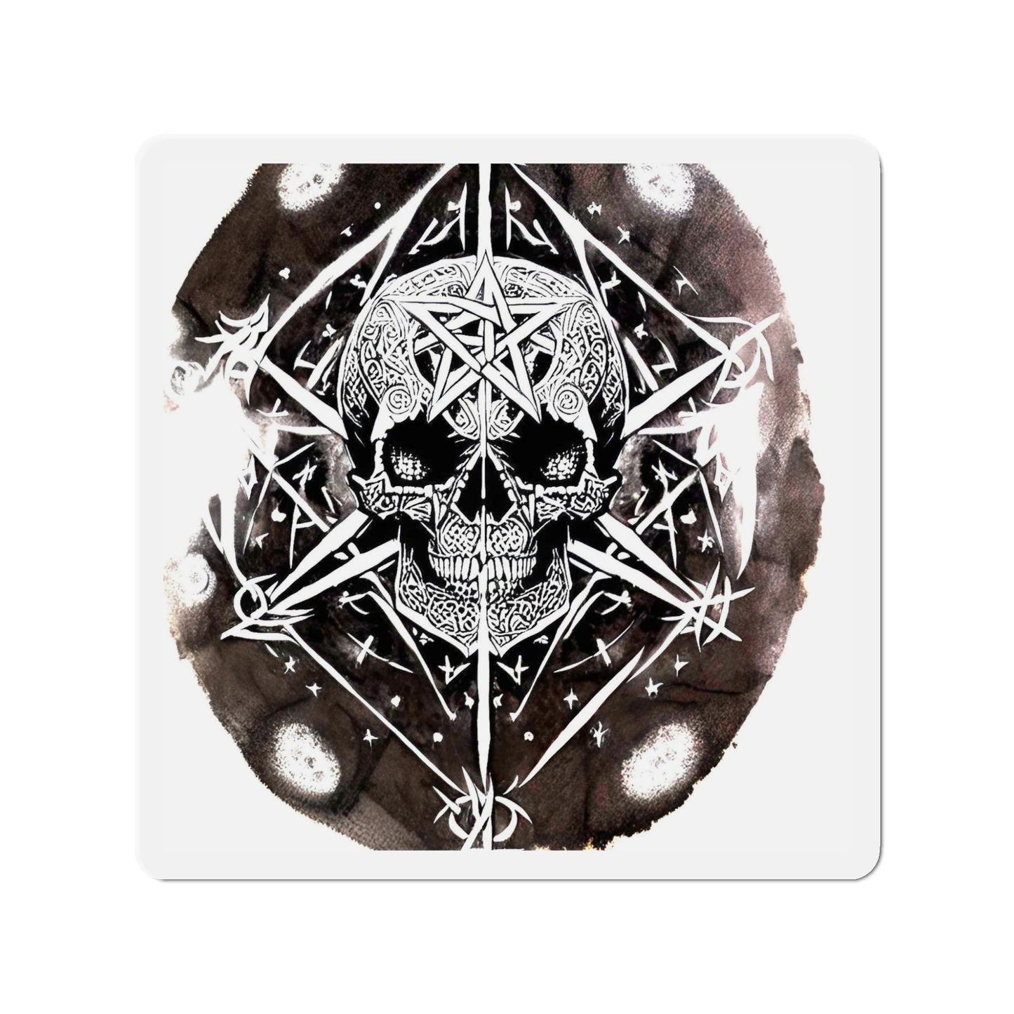 Pentagram Skull Die-Cut Magnets