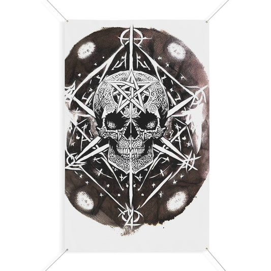 Pentagram Skull Matte Banner