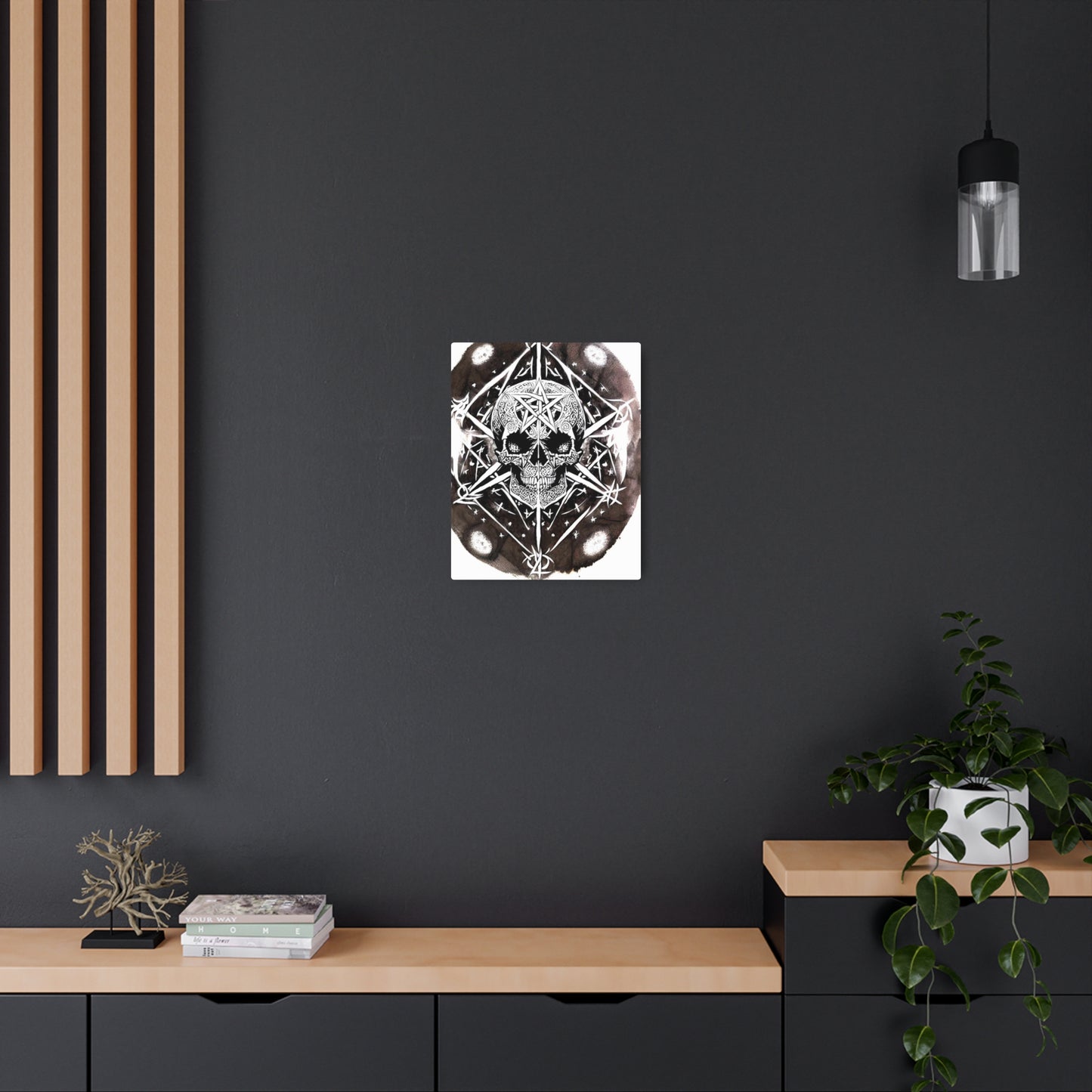 Pentagram Skull Metal Art Sign