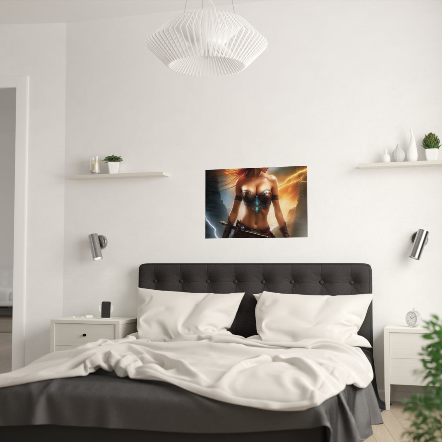 Lighting winged Warrior Satin Posters (210gsm)