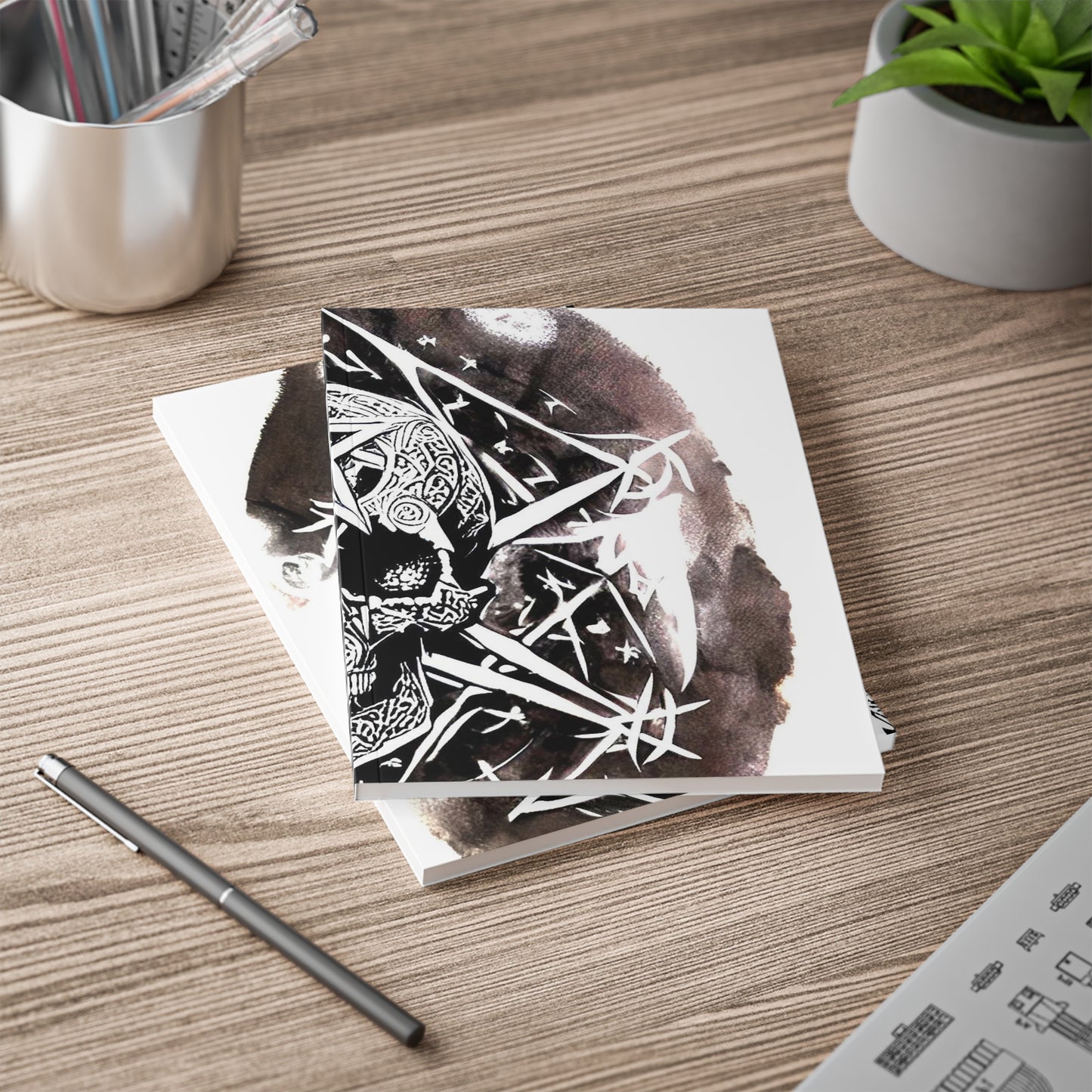 Pentagram Skull Softcover Notebook, A5