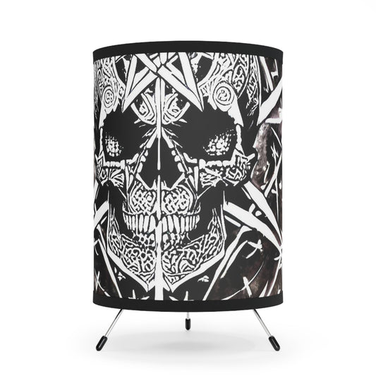 Pentagram Skull Tripod Lamp with High-Res Printed Shade, US\CA plug