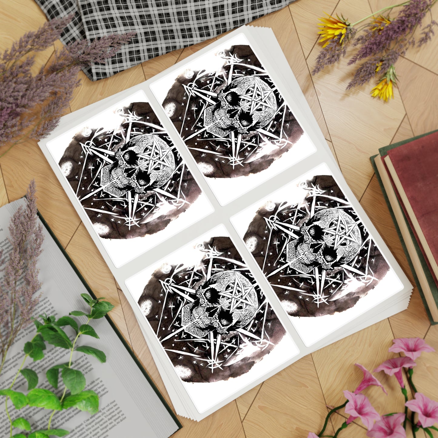 Pentagram Skull Sticker Sheet Bundle, 10pcs