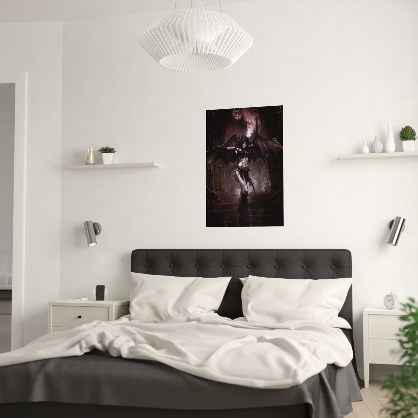 Nightmarish Succubus Demon Satin Poster