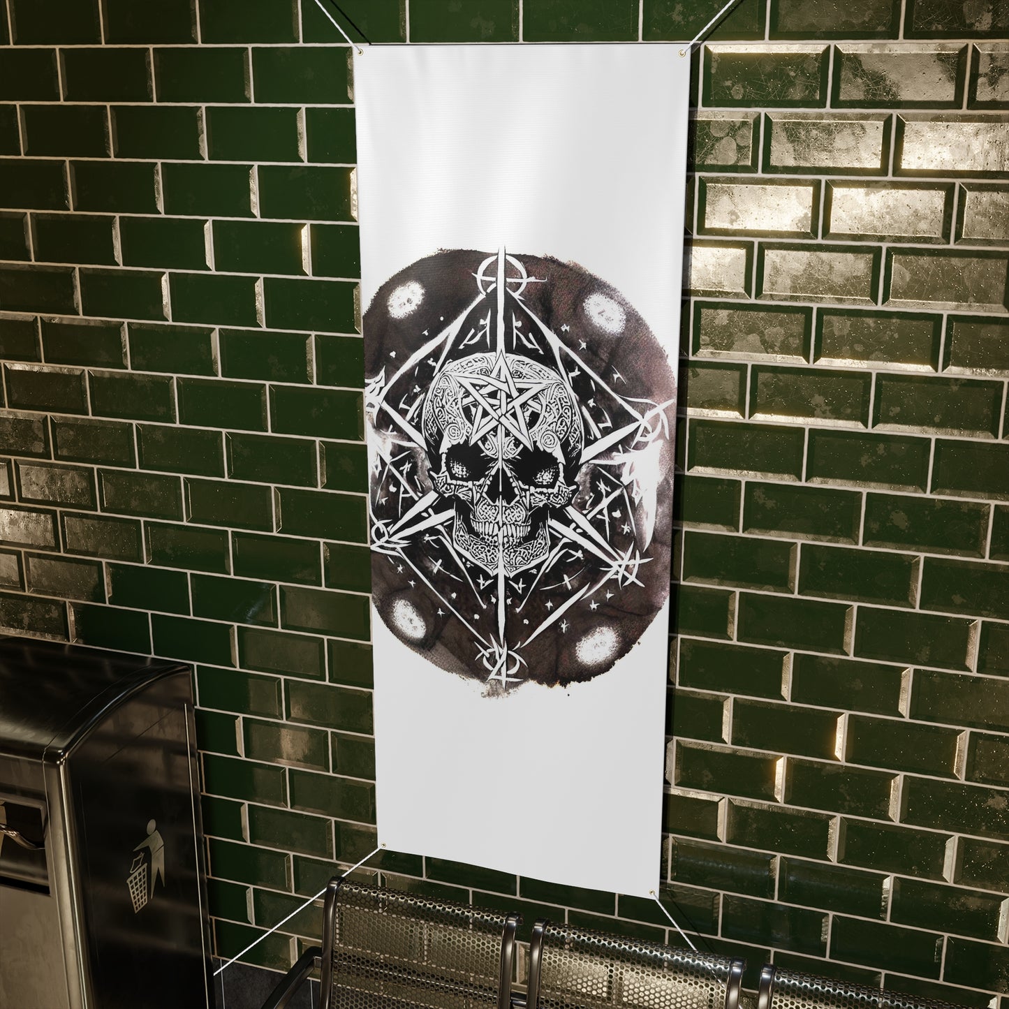 Pentagram Skull Matte Banner