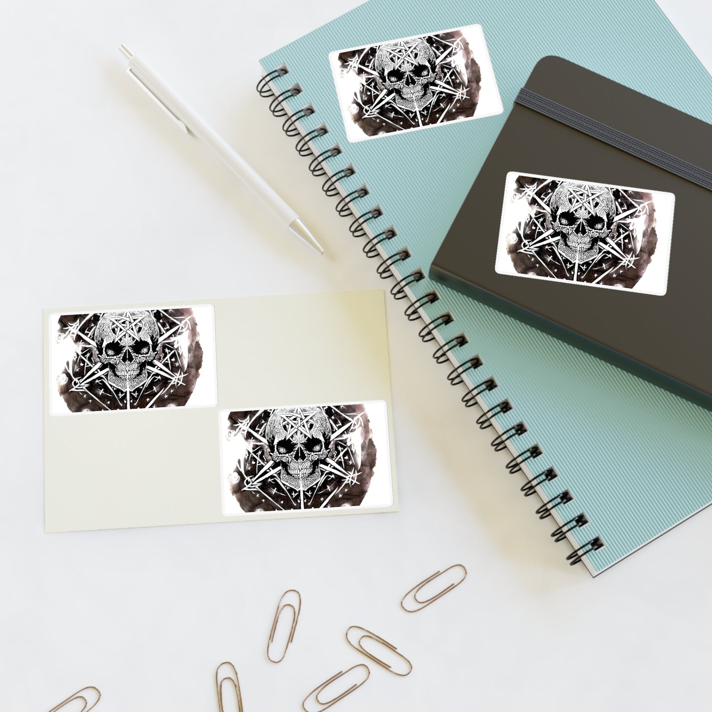 Pentagram Skull Sticker Sheets