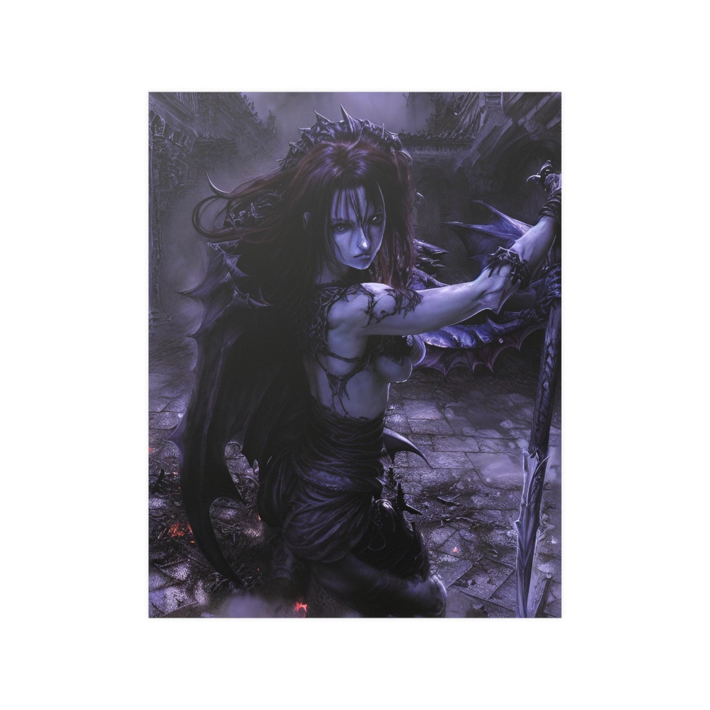 Demonic Female art Satin Posters (210gsm)