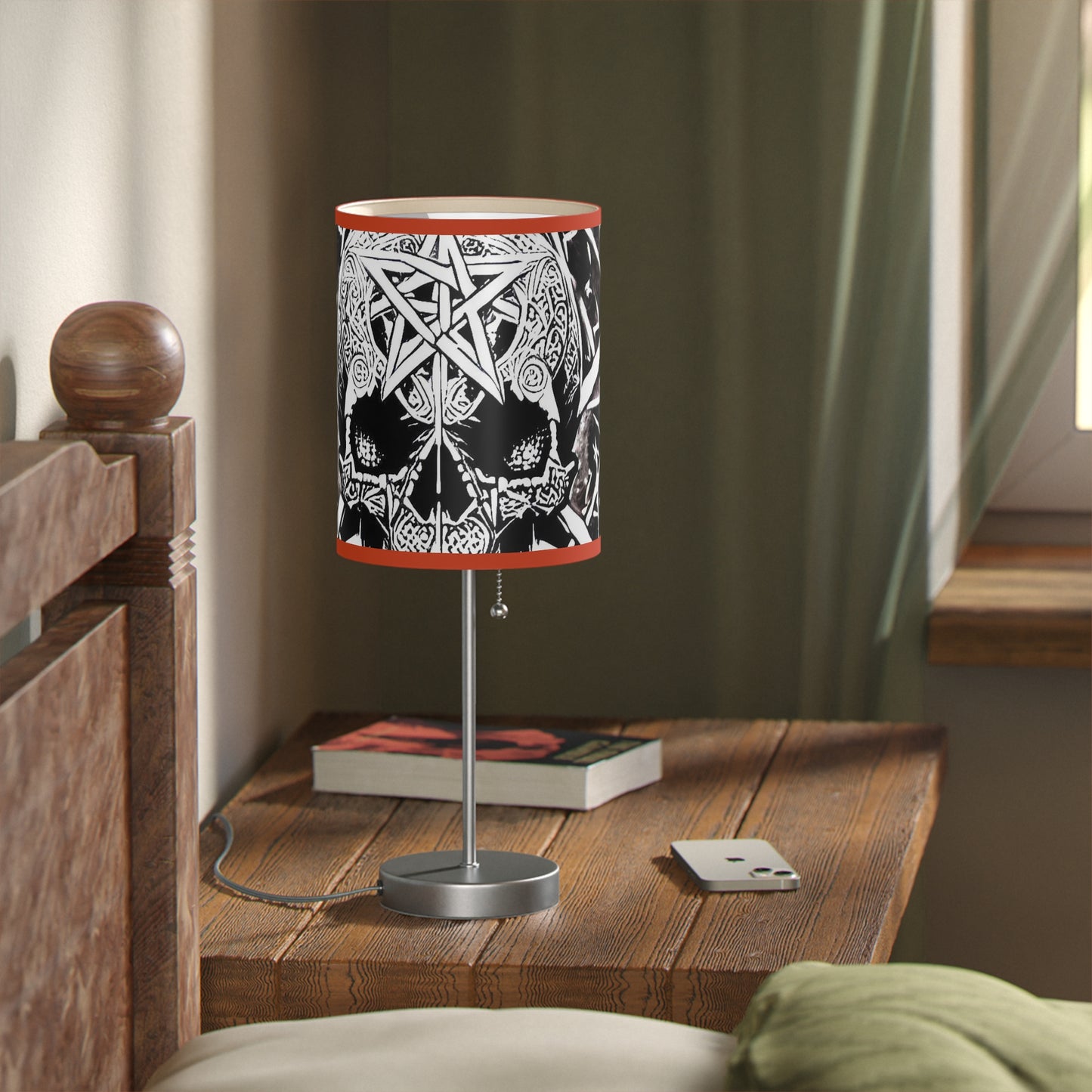 Pentagram Skull Lamp on a Stand, US|CA plug