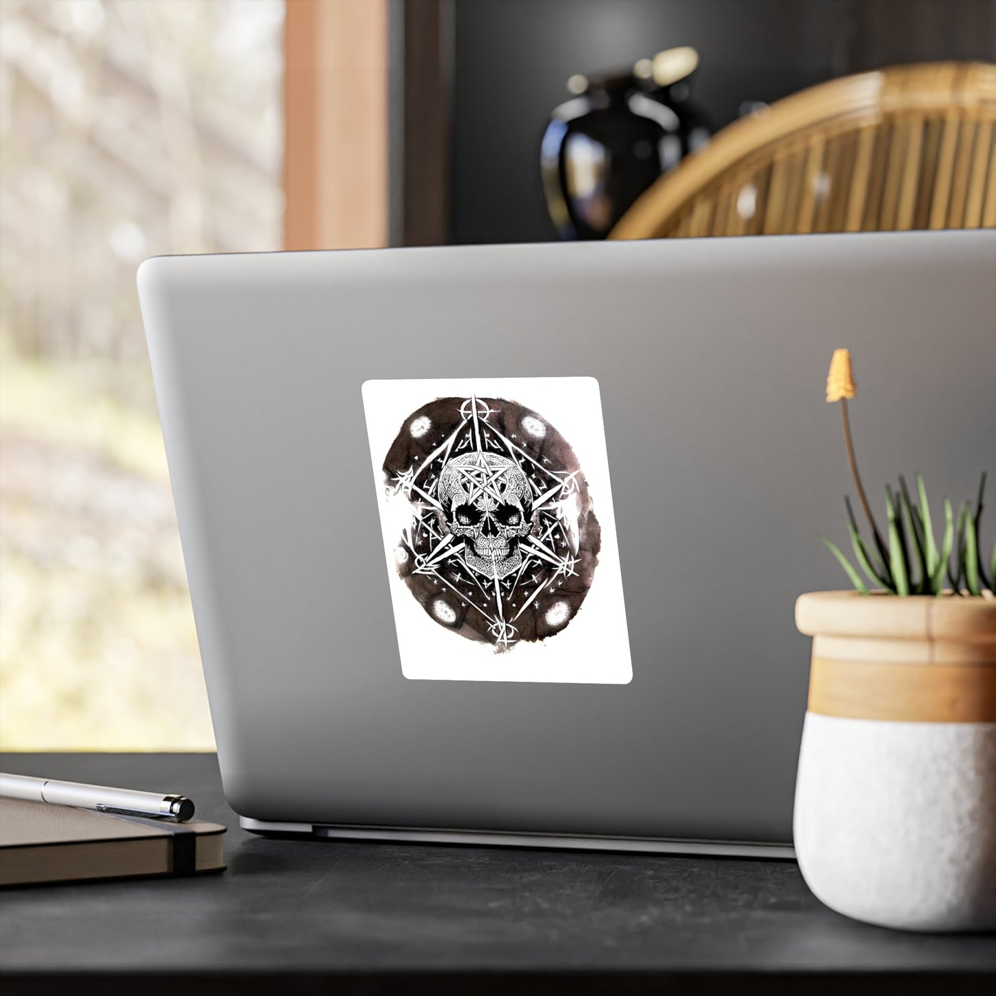 Pentagram Skull Kiss-Cut Vinyl Decals