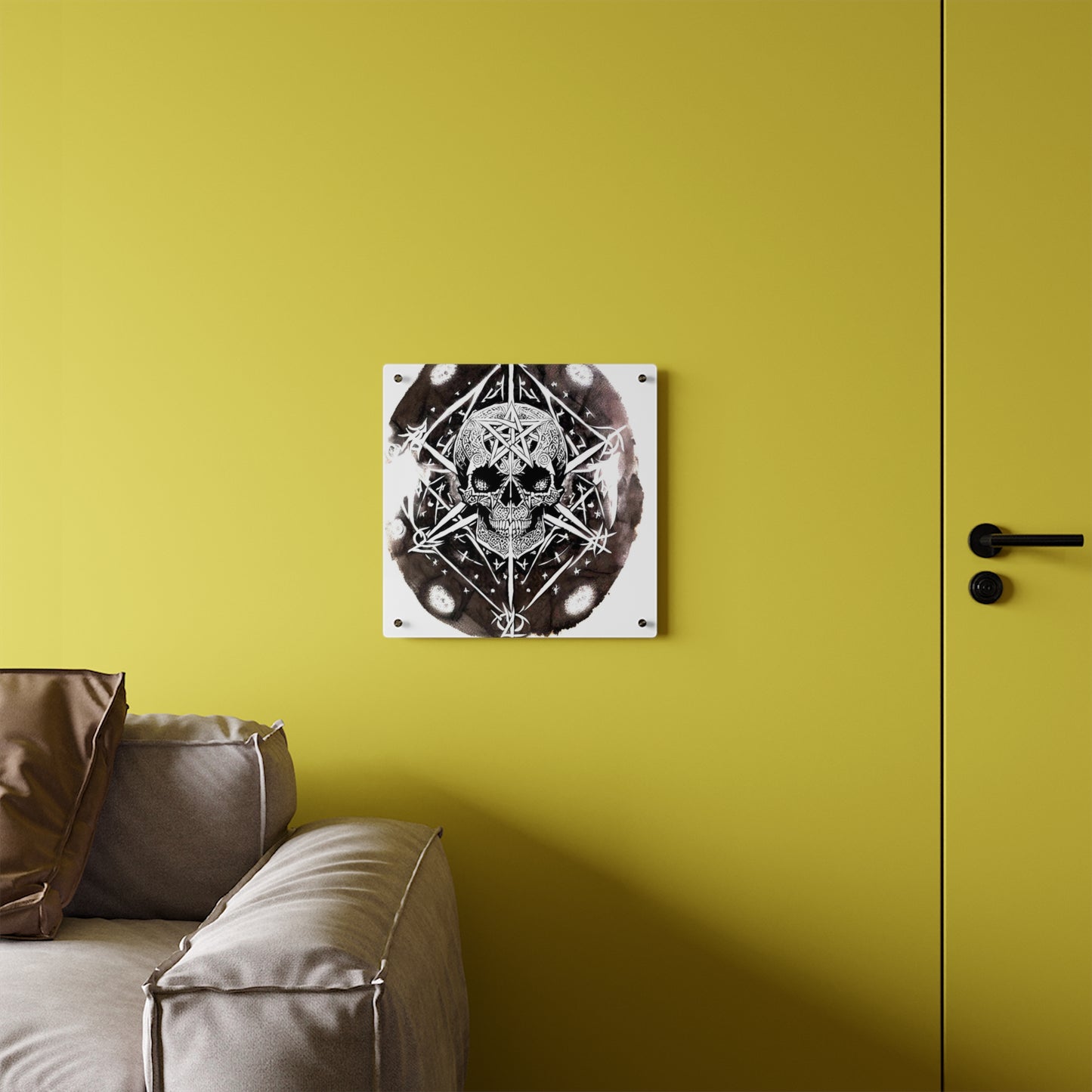 Pentagram Skull Acrylic Wall Art Panels