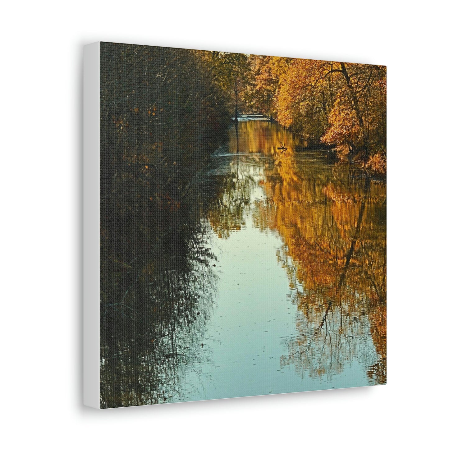 Canvas Fall waterway reflections