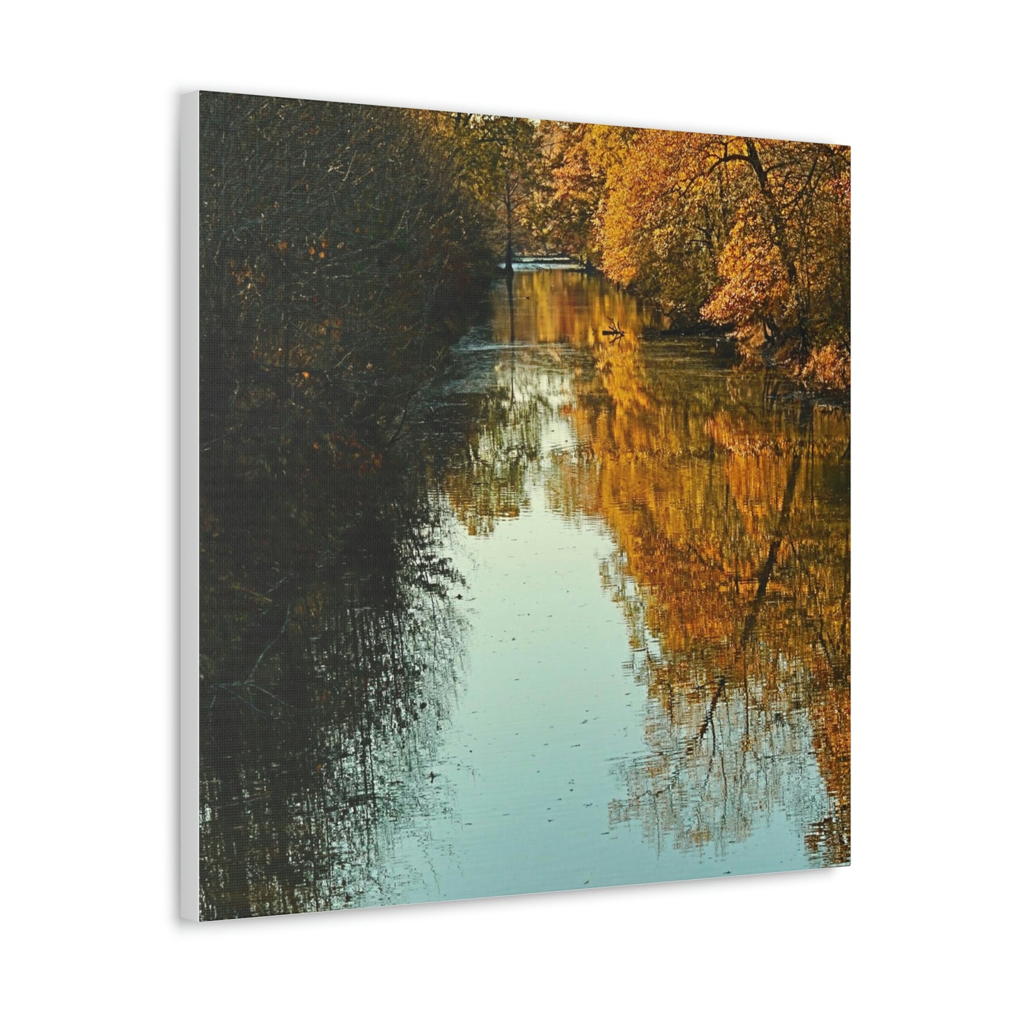 Canvas Fall waterway reflections