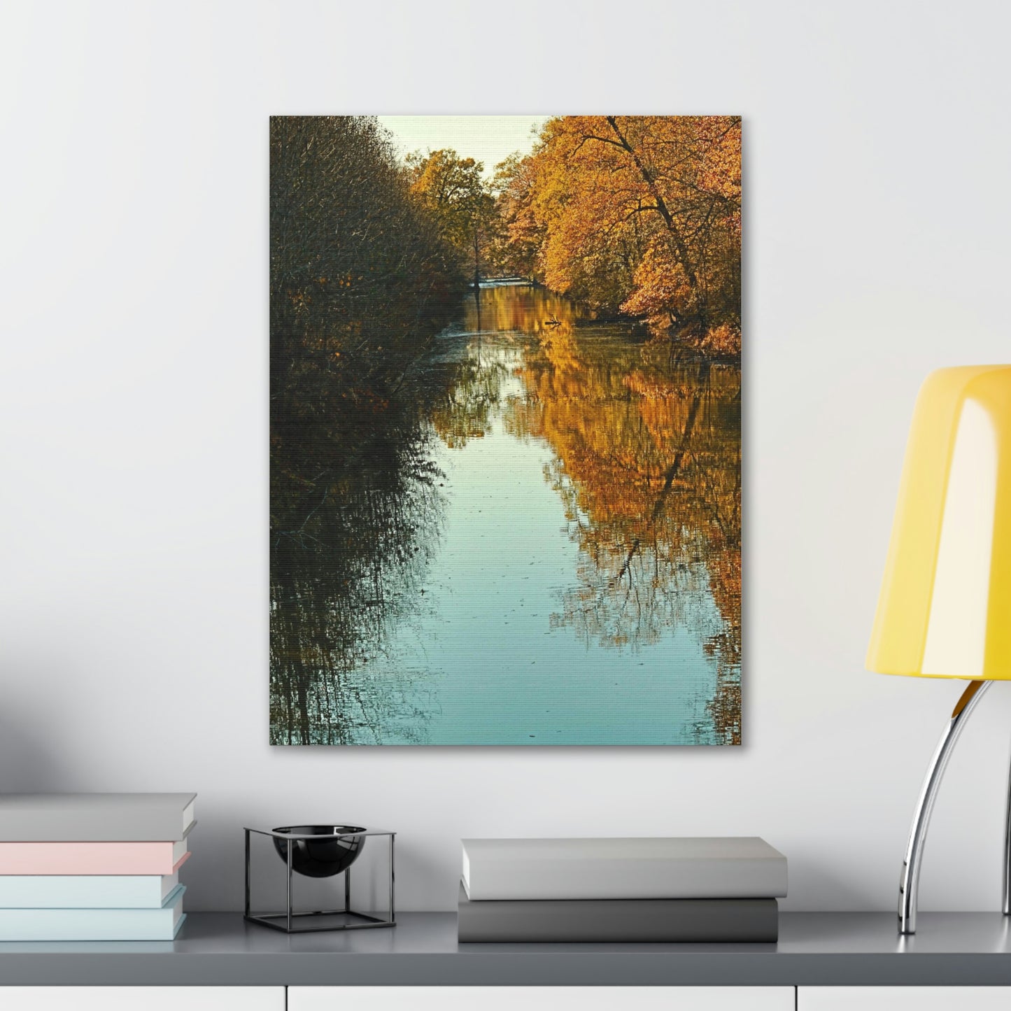 Canvas Fall waterway reflections