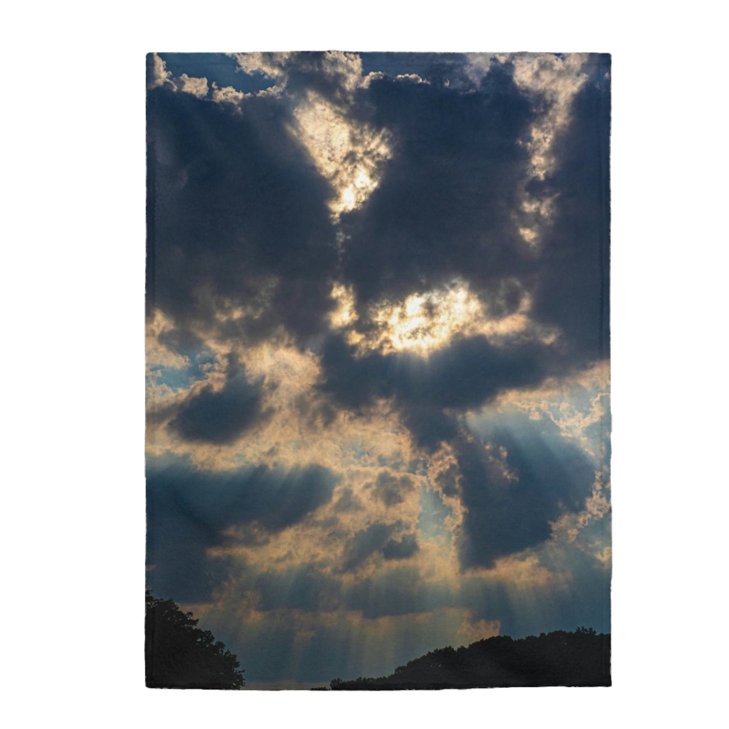 light in clouds Velveteen Plush Blanket