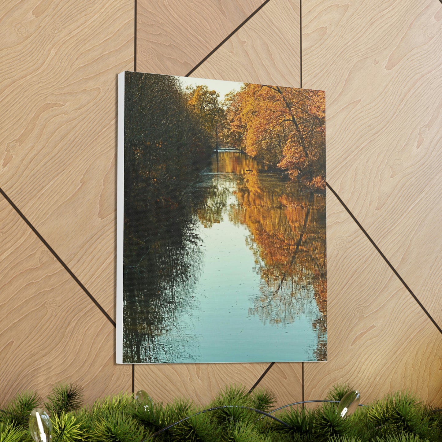 Canvas Fall waterway reflections